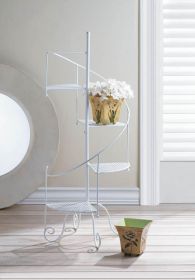 White Spiral Showcase Plant Stand