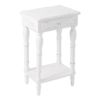 Distressed White Wood Accent Table