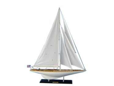 Wooden Intrepid Limited Model Sailboat Decoration 35""