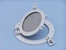 Brass Decorative Ship Porthole Mirror 8"" - White