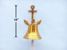 Brass Plated Hanging Anchor Bell 10&quot;