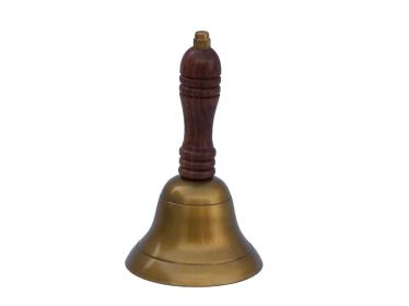 Antique Brass Hand Bell 7""