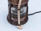 Antique Copper Round Anchor Electric Lantern 16""