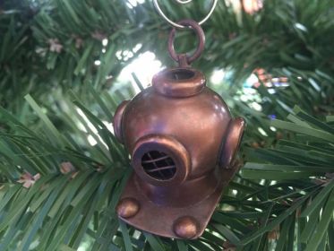 Antique Copper Diving Helmet Christmas Ornament 5""