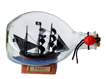 Henry Avery's Fancy Pirate Ship in a Glass Bottle 7""