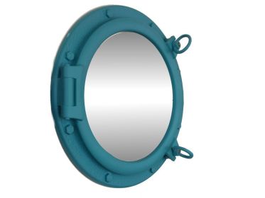 Light Blue Decorative Ship Porthole Mirror 20""