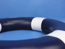 Dark Blue Painted Decorative Lifering with White Bands 20""