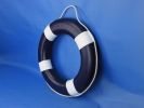 Dark Blue Painted Decorative Lifering with White Bands 20""