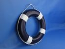 Dark Blue Painted Decorative Lifering with White Bands 20""