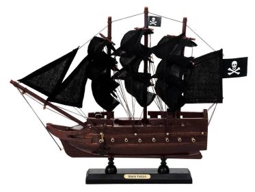 Wooden Captain Kidds Black Falcon Black Sails Model Pirate Ship 12""