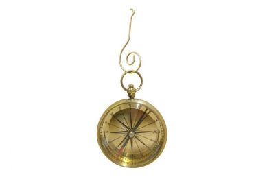 Solid Brass Lensatic Compass Christmas Ornament 5""