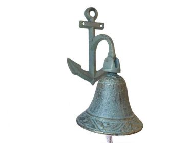 Antique Bronze Cast Iron Wall Hanging Anchor Bell 8""