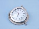 Brushed Nickel Deluxe Class Porthole Clock 12""