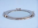 Brushed Nickel Deluxe Class Decorative Ship Porthole Window 17""