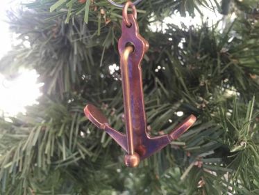 Antique Copper Admiralty Anchor Christmas Ornament 6""