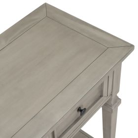 TREXM Classic Retro Style Console Table with Three Top Drawers and Open Style Bottom Shelf, Easy Assembly (Gray Wash)