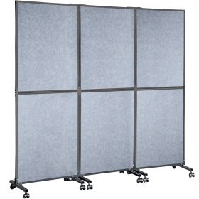 VEVOR Acoustic Room Divider 72" x 66" Office Partition Panel 3 Pack Office Divider Wall Light Gray Office Dividers Partition Wall Polyester & 45 Steel