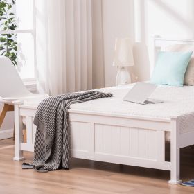 Cap Vertical Decorative Core Panel Bed White Full Wooden Bed Pine