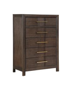 Kenzo Modern Style Chest Made with Wood in Walnut