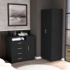 2 Piece Bedroom Set, London Armoire + Rioja 4 Drawer Dresser, Black