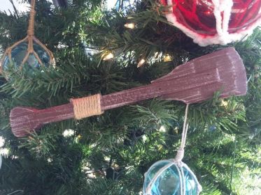 Wooden Rustic Hampshire Decorative Squared Boat Oar Christmas Ornament 12""