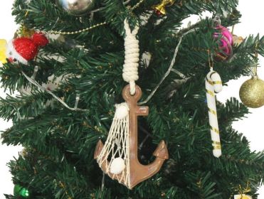 Wooden Rustic Decorative Anchor Christmas Tree Ornament