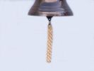 Antiqued Copper Hanging Ships Bell 11""