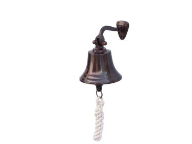 Antiqued Copper Hanging Ships Bell 6""