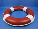 Red Painted Decorative Lifering with White Bands 20""