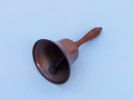 Antique Copper Hand Bell with Wood Handle 11""