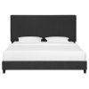 Bridgevine Home King Size Charcoal Grey Upholstered Platform Bed