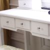 FCH With Light Bulb Single Mirror 5 Drawer Dressing Table White=60709581