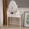 FCH With Light Bulb Single Mirror 5 Drawer Dressing Table White=60709581