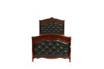 Dark Cherry Full Size Bed Youth Bedroom Furniture Espresso Faux Leather Headboard Footboard Plywood