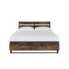 ACME Juvanth Eastern King Bed W/Storage in Rustic Oak & Black Finish 24257EK