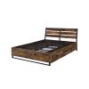 ACME Juvanth Eastern King Bed W/Storage in Rustic Oak & Black Finish 24257EK