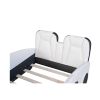 Twin Size Race Car-Shaped Platform Bed with Wheels, White