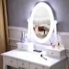 FCH With Light Bulb Single Mirror 5 Drawer Dressing Table White