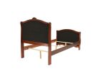 Dark Cherry Full Size Bed Youth Bedroom Furniture Espresso Faux Leather Headboard Footboard Plywood