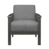 Gray Accent Chair 1pc Solid Wood Mission Arm Cushion Back Classic Living Room Furniture Antique Gray Wooden