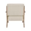 Modern Tufted Back Accent Chair 1pc Sand-hued Fabric Upholstery Antique Finish Solid Rubberwood Unique Design Furniture