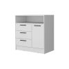 Lincoln White Open Storage Shelf 3 Drawer Dresser