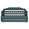 Twin Size Upholstered Daybed with Trundle and Three Drawers,Green