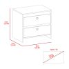 Marion 2-Drawer Nightstand White and Dark Brown