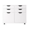 Halifax Wide 2-Door Storage Cabinet; 4-Drawer; White