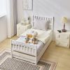 Single bunk bed with drag bed white twin wooden bed pine particle board drag bed