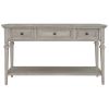 TREXM Classic Retro Style Console Table with Three Top Drawers and Open Style Bottom Shelf, Easy Assembly (Gray Wash)