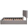 Upholstered Platform Bed with 2 Drawers and 1 Twin XL Trundle, Linen Fabric, Queen Size - Light Gray(OLD SKU :LP000314AAN)