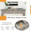 TREXM Classic Retro Style Console Table with Three Top Drawers and Open Style Bottom Shelf, Easy Assembly (Gray Wash)