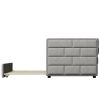 Twin Size Daybed with Trundle, Upholstered Daybed with Padded Back, Gray